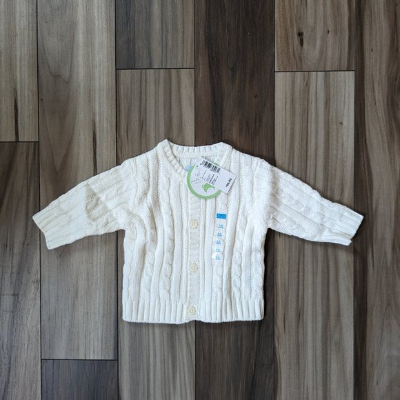 NWT The Children's Place Baby Boys Sweater Cable Knit Cardigan Button-Do… - Picture 2 of 5